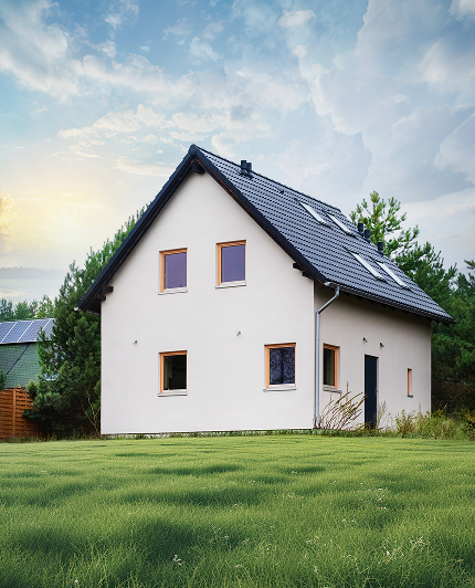 Dom z prefabrykatów słomianych