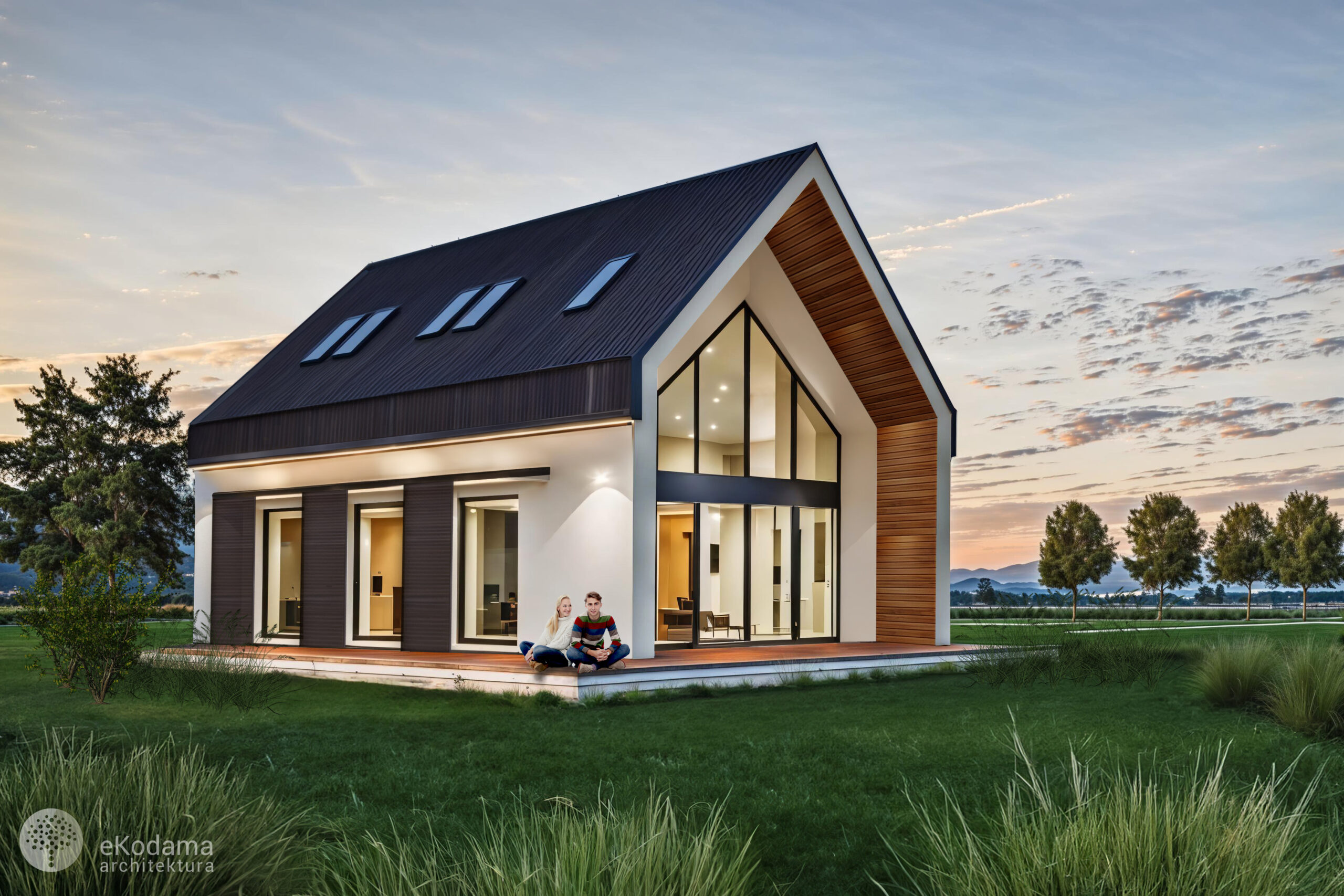 Słomiany Dom Pod&nbsp;lasem. Trzy warianty gotowych projektów: 127m², 107m² i&nbsp;99m².