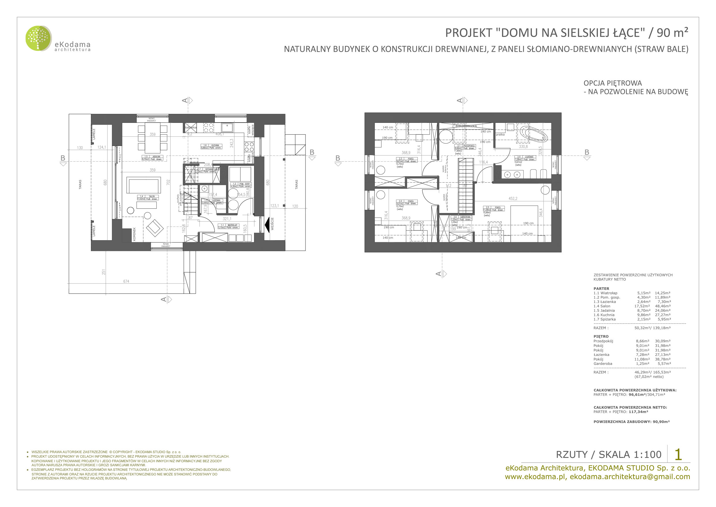 Dom na sielskiej łące | 96,61 m² — Rzuty